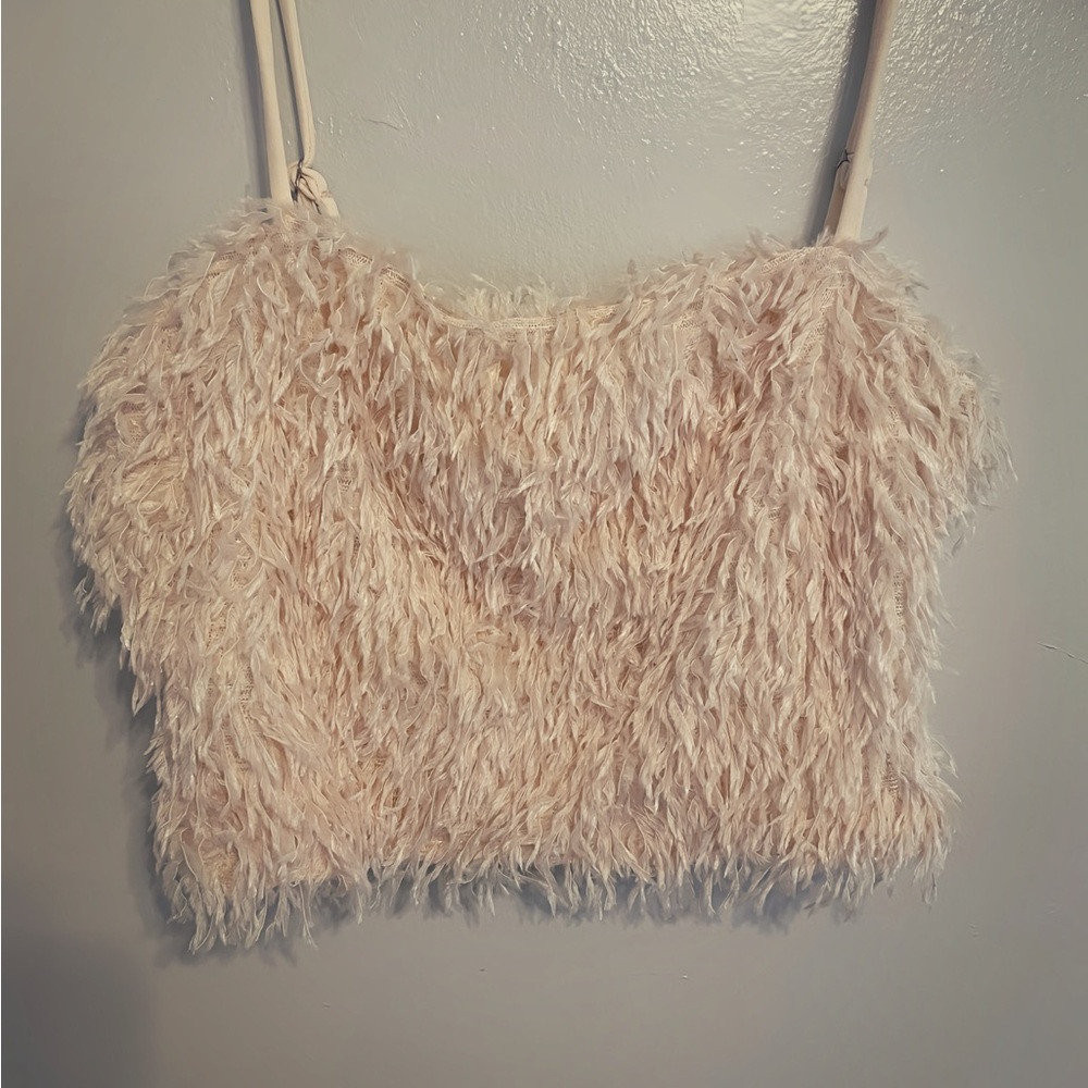Cream Fuzzy Women's Top